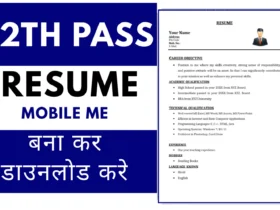 12th Pass Resume Format
