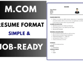 M.COM Resume Format