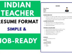 Indian Teacher Resume Format