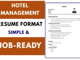 Hotel Management Resume Format
