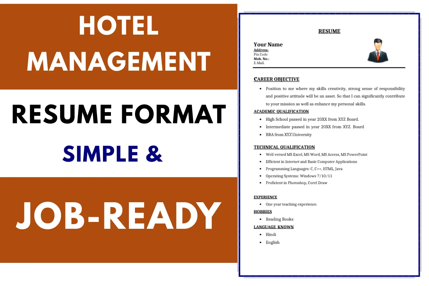 Hotel Management Resume Format