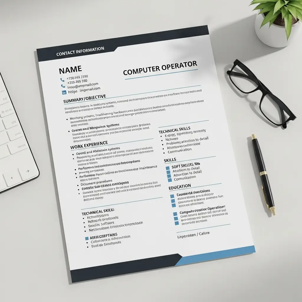Computer Operator Resume Format