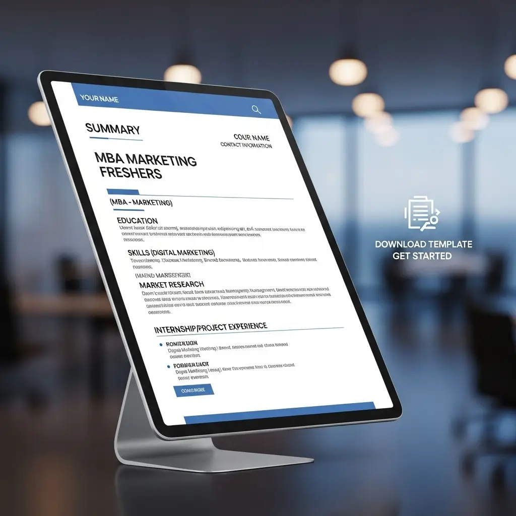 MBA Marketing Freshers Resume Format