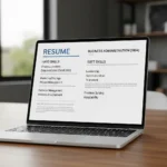 BBA Resume Format